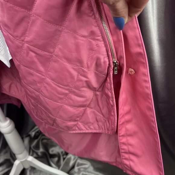 Y2K Worthington Women’s Trench Coat Long Pink Size M Fleece Removeable Lining - Picture 12 of 16
